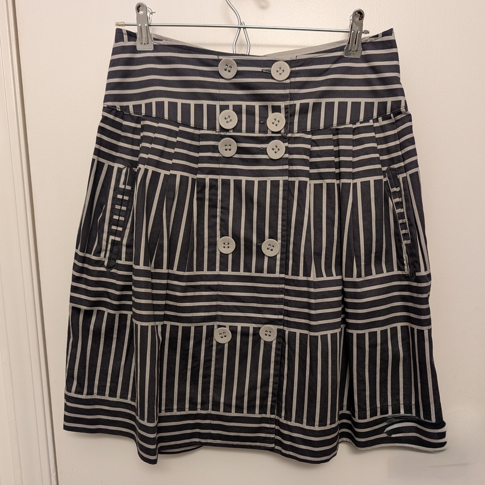 Vero Moda Black and Grey Knee-length Skirt With Pockets